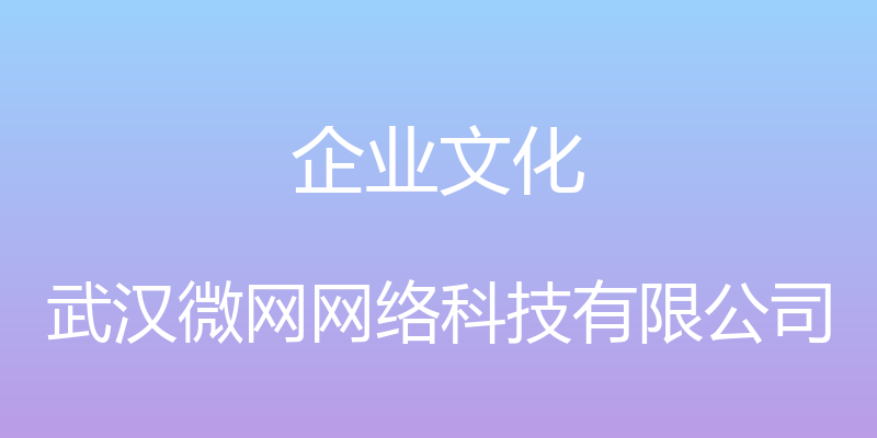 企业文化 - 武汉微网网络科技有限公司