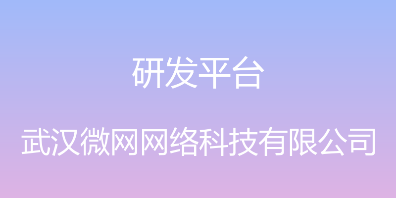 研发平台 - 武汉微网网络科技有限公司